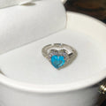 Heart Crystal Halo Open Adjustable Rings Four Color Styles view 8