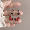 Silver Star And Red Horse Drop Earrings Statement Jewelry view 6
