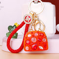 Mixed Bow Pearl Handbag and Jelly Handbag Keychains with Fortune Loops view 6