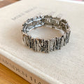 Textured Irregular Metal Segment Stretch Bracelets view 6
