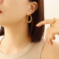 Spring Coil Wire Hoop Earrings Gold or Steel Multi Size view 4