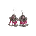 Twelve Ornate Teardrop Bead and Bell Jhumka Earrings view 5
