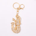 Gold Rhinestone Lobster Keychain Metal Crayfish Charm Ring view 5