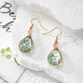 Wire Wrapped Teardrop Floral Resin Earrings 6 Styles view 4