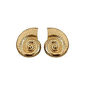 Textured Metal Spiral Seashell Statement Stud Earrings view 5