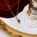 Gold Pixiu Red Stone Necklace Bracelet Charm Set Styles view 2