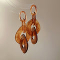 Chunky Linked Resin Drop Earrings In Five Color Patterns view 7