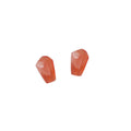 Red Translucent Resin Seed Shaped Stud Earrings Pair view 5