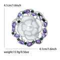 Shell Flower Crystal Brooch in Detailed Metal and Crystal Design view 7