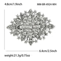 Oval Crystal Floral Brooch in Six Color Variants for Jackets and Scarves view 8
