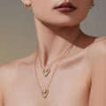 Gold Double Swan Open Heart Zircon Necklace Bracelet Earrings Ring view 4