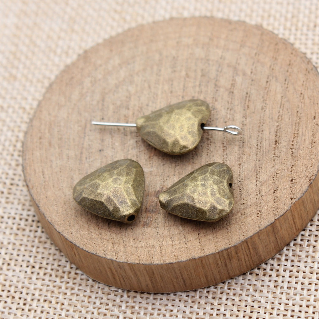 15x15x6.3mm 3.4g Multicolor Zinc Alloy Heart Small Hole Spacer Beads for DIY Jewelry Making