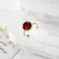 Gold Open Dried Flower Resin Cabochon Rings Eleven Styles view 7