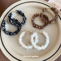 Yarn Wrapped Textured Round Hoop Earrings Jewelry Accessory view 3