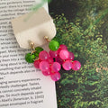 Colorful Grape Cluster Beaded Stud Earrings with Polished Metal Details view 7