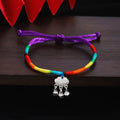 Nine Color Tibetan Lock Bell Adjustable Woven Cord Bracelets view 9