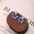 Silver Star Crystal Look Cube Cluster Dangle Stud Earrings view 7