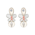 Clear Resin Flower Drop Earrings with Pink Beads and Sculpted Petals view 5