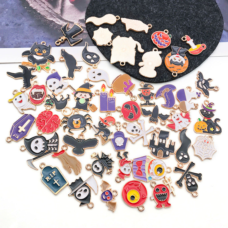 Zinc Alloy Halloween Pumpkin Ghost Charm Pendant for DIY Earrings Bracelet Necklace