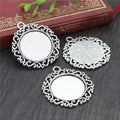 Ornate Round 25mm Cabochon Pendant Trays in Two Finishes view 4