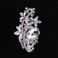 Assorted Clear Crystal Floral And Leaf Brooch Collection view 6