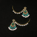 Eight Color Teardrop and Flower Upper Ear Chain Earrings view 4