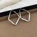 Angular Diamond Shaped Hoop Earrings In Two Sizes Matching Jewelry Pair view 6