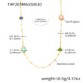 Gold Bead Station Necklace Teardrop Triangle Czech Glass view 6