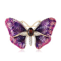 Textured Enamel Butterfly Brooch in Blue Green or Purple Pink view 2