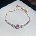 Gold Silver Oval Crystal Slider Tennis Bracelets 10 Styles view 7