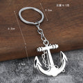 Metal Anchor Keychain With Linked Chain in Gold Tone or Silver Tone view 2