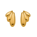 Sculptural Triple Lobe Stud Earrings in Gold and Silver Tone view 5