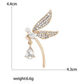 Crystal Dragonfly Brooch in Blue Silver or Clear Gold view 5