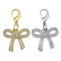 Rhinestone Ballet Bow Lobster Clasp Charm Silver Gold view 5