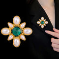 Flower Geometric Pearl Look Metal Brooch Pin for Jackets and Lapels view 4