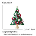 Green Enamel Christmas Tree Brooch with Colorful Ornaments view 6