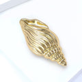 Polished Conch Shell Brooch Smooth Metal Spiral Pin view 2