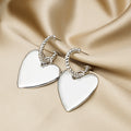 Gold Heart Pendant Drop Earrings Twisted Rope Hoop Posts view 3