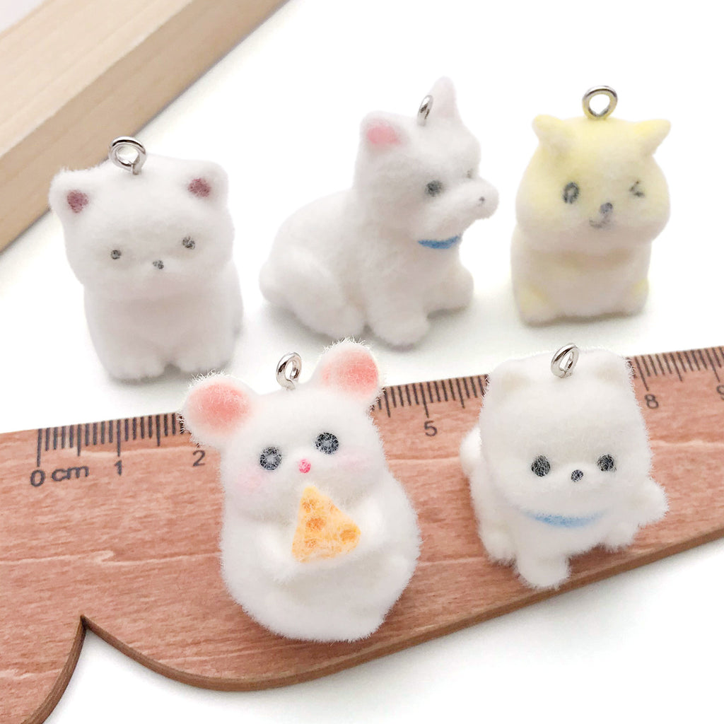 Resin 3D Dog Charm Pendant for Keychain Bracelet Necklace DIY Jewelry