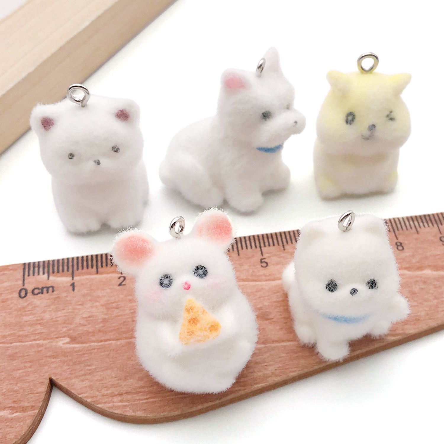 Resin 3D Dog Charm Pendant for Keychain Bracelet Necklace DIY Jewelry