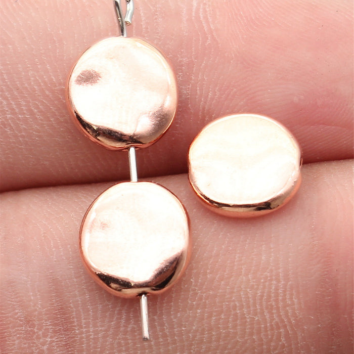 Irregular Flat Round Small Hole Bead for Jewelry Making
