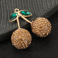 Pave Rhinestone Cherry Charm Pendant Five Colors Two Sizes view 3