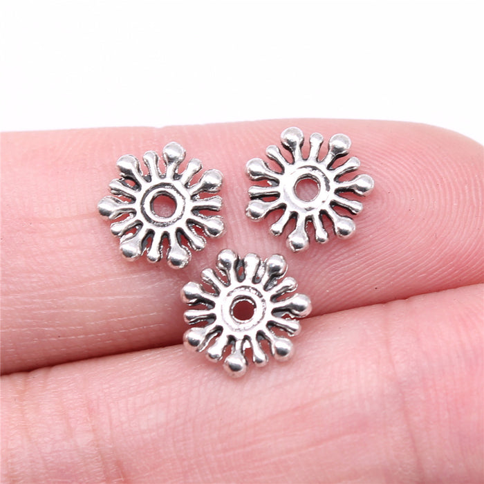 Sunburst Small Hole Metal Beads in Three Antique Finishes