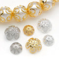 Dotted Bowl and Open Flower Metal Bead Caps Jewelry Findings view 3
