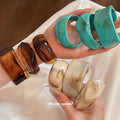 Acrylic Irregular Open Cuff Bangles Three-Piece Six Colors view 3