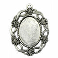Floral Leaf Oval Cabochon Settings for Jewelry Making view 1