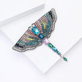 Multicolor Crystal Dragonfly Metal Brooch with Long Tail view 4