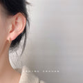 Gold Twisted Rope Texture Small Huggie Hoop Earrings view 2