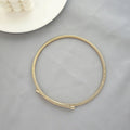 Gold Snake Chain Choker Collar Tube Omega Metal Style view 3