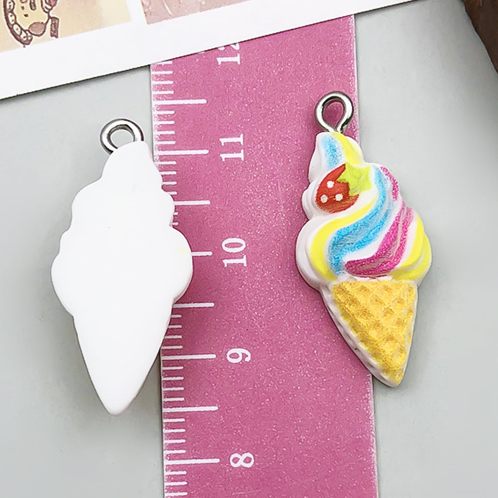 Resin Ice Cream Popsicle Charm Pendant for Earrings Necklace Keychain DIY